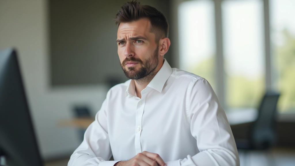 Deux professionnels en réunion, l'un paraît stressé tandis que l'autre écoute attentivement