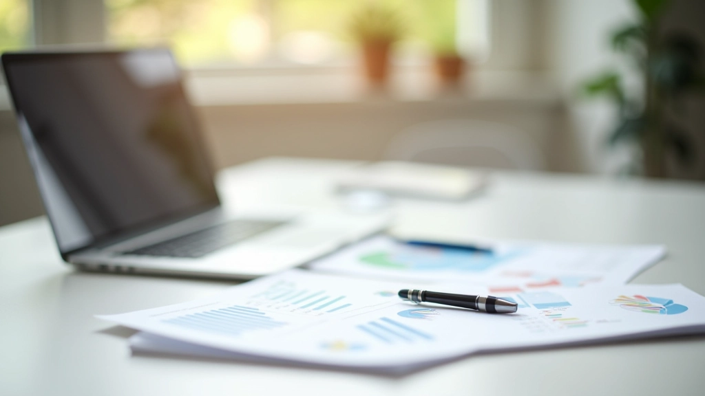 Espace de travail moderne montrant des stratégies d'optimisation des revenus avec graphiques et notes