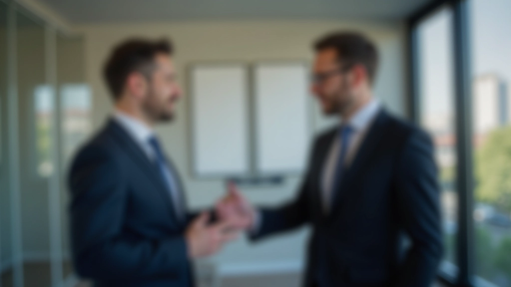 Professionnel en costume discutant avec son manager dans un bureau moderne