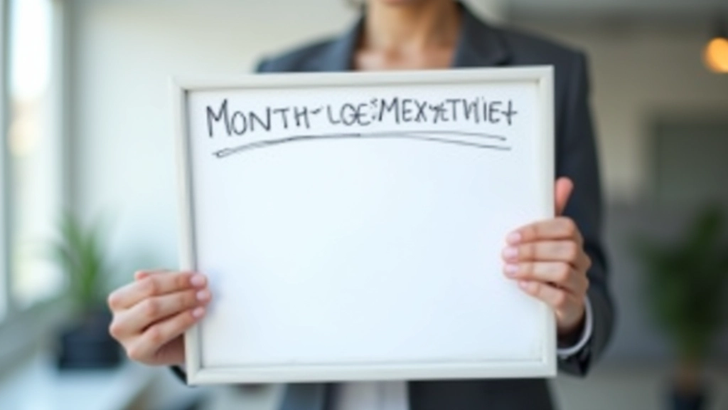 Tableau blanc avec objectifs et résultats écrits, symboles de réussite professionnelle